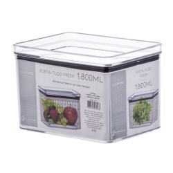 Pote Hermético Retangular de Acrílico 1800mL Paramount Lumini Porta Tudo Fresh