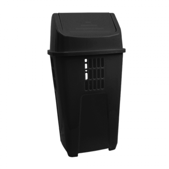 Lixeira com Tampa Basculante 50L Plasvale - Preto Lixeira com Tampa Basculante 50L Plasvale - Preto