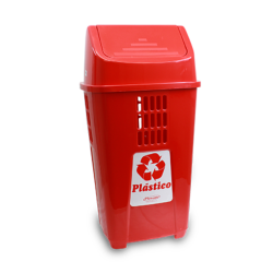 Lixeira com Tampa Basculante 50L Plasvale - Vermelho Lixeira com Tampa Basculante 50L Plasvale - Vermelho