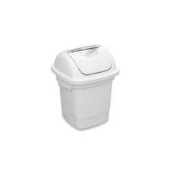 Lixeira com Tampa Basculante 10L Plasvale - Branca