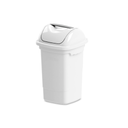 Lixeira com Tampa Basculante 14L Plasvale - Branco