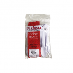 Colher Descartável Refeição Master Prafesta Branca com 50 unid. Colher Descartável Refeição Master Prafesta Branca com 50 unid.