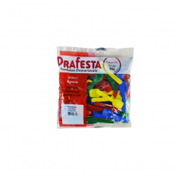 Pazinha Plástica Colorida para Sorvete Prafesta com 100 unid.