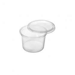 Pote Plástico Descartável Redondo com Tampa 1000mL Prafesta com 24 unid.