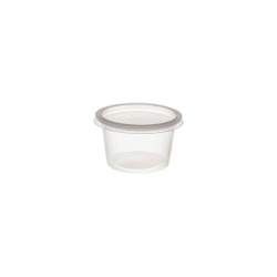 Pote Plástico Descartável Redondo com Tampa 250mL Prafesta com 24 unid.