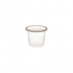 Pote Plástico Descartável Redondo com Tampa 350mL Prafesta com 24 unid.