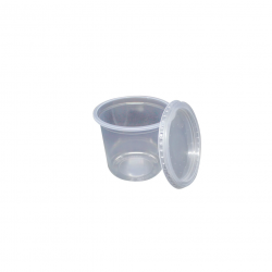 Pote Plástico Descartável Redondo com Tampa 350mL Prafesta com 24 unid.