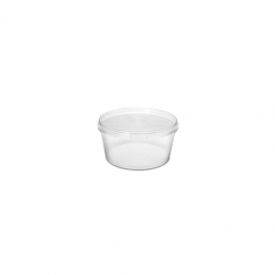 Pote Plástico Descartável Redondo com Tampa Lacre 250mL Prafesta com 10 unid.