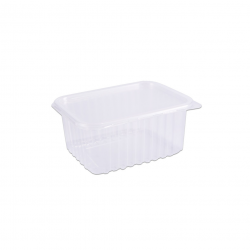 Pote Plástico Descartável Retangular com Tampa 1500mL Prafesta com 10 unid.