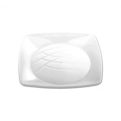 Prato Descartável Quadrado Grande 21cm Cristal Prafesta com 10 unid.