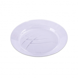 Prato Descartável Redondo Grande 21cm Cristal Prafesta com 10 unid.