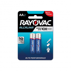 Pilha Alcalina AA Pequena Rayovac com 2 unid.