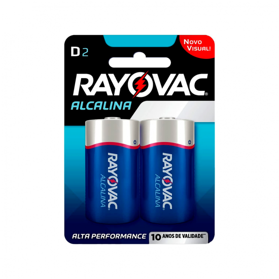 Pilha Alcalina D Grande Rayovac com 2 unid. Pilha Alcalina D Grande Rayovac com 2 unid.