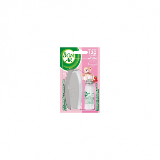 Desodorizador Bom Ar Click Spray Aparelho + 1 Refil 12mL Talco Desodorizador Bom Ar Click Spray Aparelho + 1 Refil 12mL Talco