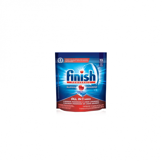 Detergente Máquina Lavar Louça Finish Powerball All in 1 Max com 13 tablets Detergente Máquina Lavar Louça Finish Powerball All in 1 Max com 13 tablets