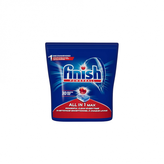 Detergente Máquina Lavar Louça Finish Powerball All in 1 Max com 30 tablets Detergente Máquina Lavar Louça Finish Powerball All in 1 Max com 30 tablets
