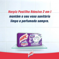 Pastilha Adesiva Sanitária Harpic Lavanda com 3 unid. LEVE 3 PAGUE 2 Pastilha Adesiva Sanitária Harpic Lavanda com 3 unid. LEVE 3 PAGUE 2