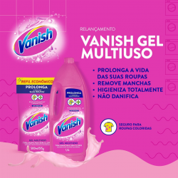 Tira Manchas em Gel  Vanish Multiuso 1,5L para Roupas Coloridas Tira Manchas em Gel  Vanish Multiuso 1,5L para Roupas Coloridas