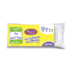 Saco de Lixo 15L Branco Neutralizador de Odores Embalixo com 60 unid.