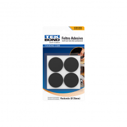 Feltro Adesivo Redondo 35mm Tekbond com 8 unid.
