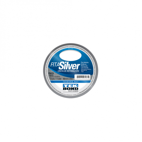 Fita Adesiva Silver Tape Prata Tekbond 48mm x 5m Fita Adesiva Silver Tape Prata Tekbond 48mm x 5m