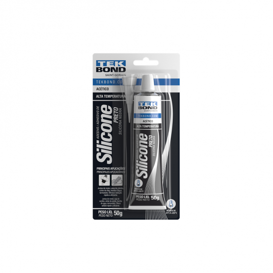 Silicone Acético Alta Temperatura Preto Tekbond 50g Silicone Acético Alta Temperatura Preto Tekbond 50g