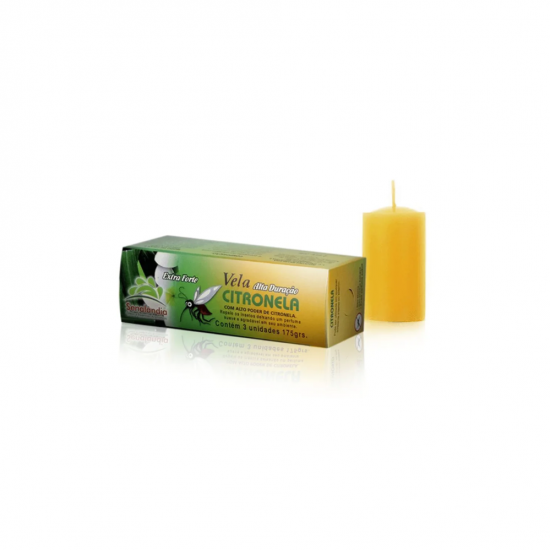 Vela de Citronela Repelente Senalândia com 3 unid. 175g Vela de Citronela Repelente Senalândia com 3 unid. 175g