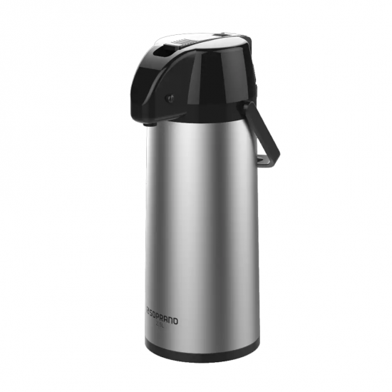 Garrafa Térmica de Pressão 2,5L Soprano Exclusiva Inox Garrafa Térmica de Pressão 2,5L Soprano Exclusiva Inox