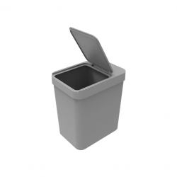 Lixeira com Tampa 5L Soprano Cinza com Porta Saco de Lixo