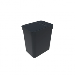 Lixeira com Tampa 5L Soprano Preta com Porta Saco de Lixo