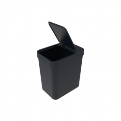 Lixeira com Tampa 5L Soprano Preta com Porta Saco de Lixo