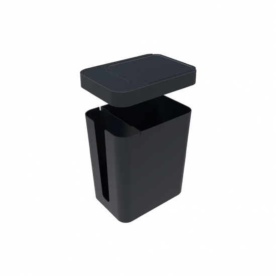 Lixeira com Tampa 5L Soprano Preta com Porta Saco de Lixo Lixeira com Tampa 5L Soprano Preta com Porta Saco de Lixo