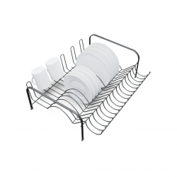 Escorredor de Louças Tipo Cama Stolf Platina Preto 