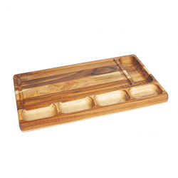 Petisqueira Retangular de Madeira com Área de Corte Stolf Teka 