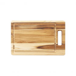 Tábua de Corte Madeira com Alça e Canaleta Stolf Teka 39x25cm