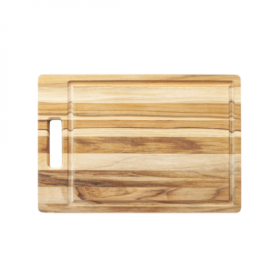 Tábua de Corte Madeira com Alça e Canaleta Stolf Teka 44x30cm Tábua de Corte Madeira com Alça e Canaleta Stolf Teka 44x30cm