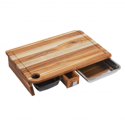 Tábua de Corte Madeira Multiuso com Compartimentos Stolf 58x38cm