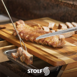 Tábua de Corte Madeira Multiuso com Compartimentos Stolf 58x38cm