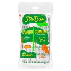 Canudo Biodegradável Comum Strawplast 5mm com 100 unid.