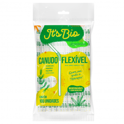 Canudo Biodegradável Flexível Strawplast 6mm com 100 unid.