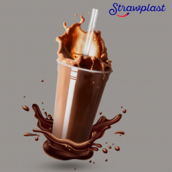 Canudo Biodegradável Super Shake Strawplast 10mm com 100 unid.