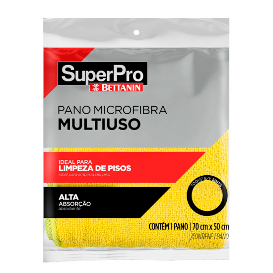 Pano Microfibra 50x70cm SuperPro Amarelo Pano Microfibra 50x70cm SuperPro Amarelo