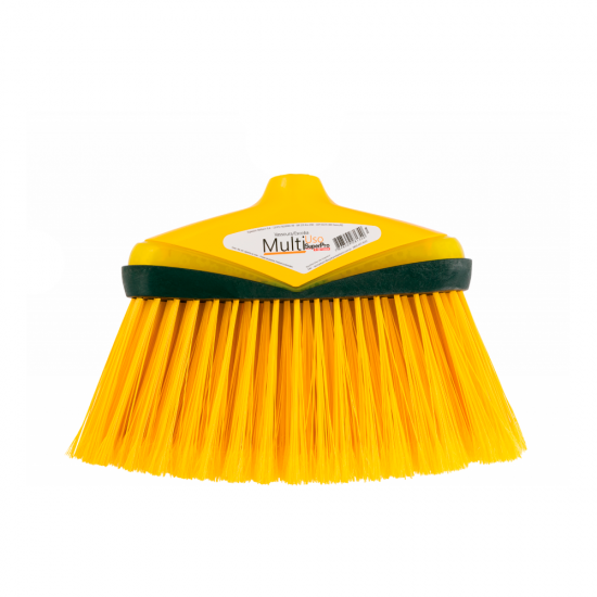 Vassoura de Nylon SuperPro Multiuso Amarela - sem Cabo