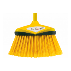 Vassoura de Nylon SuperPro Multiuso Amarela - sem Cabo