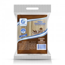 Palito de Sorvete de Madeira Theoto Ponta Redonda com 100 unid.