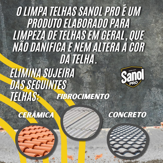 Limpa Telhas 1L Sanol Pro Limpa Telhas 1L Sanol Pro