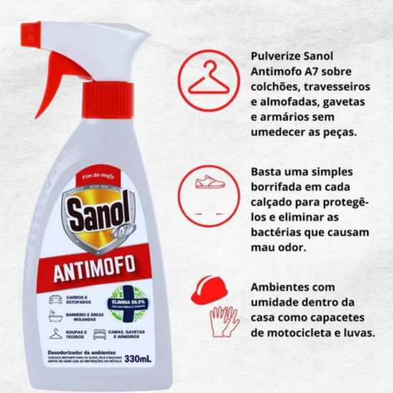 Antimofo Líquido Sanol A7 330mL Pulverizador Antimofo Líquido Sanol A7 330mL Pulverizador
