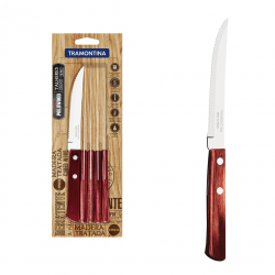 Conjunto de Facas Inox Churrasco Tramontina Polywood com 6 unid. Conjunto de Facas Inox Churrasco Tramontina Polywood com 6 unid.
