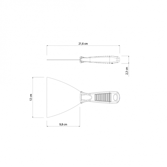 Espátula de Aço Flexível 12cm Tramontina Cabo de Plástico Espátula de Aço Flexível 12cm Tramontina Cabo de Plástico