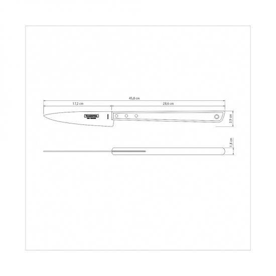Faca Trinchante para Churrasco Inox 7" Tramontina Pampa Liso Faca Trinchante para Churrasco Inox 7" Tramontina Pampa Liso